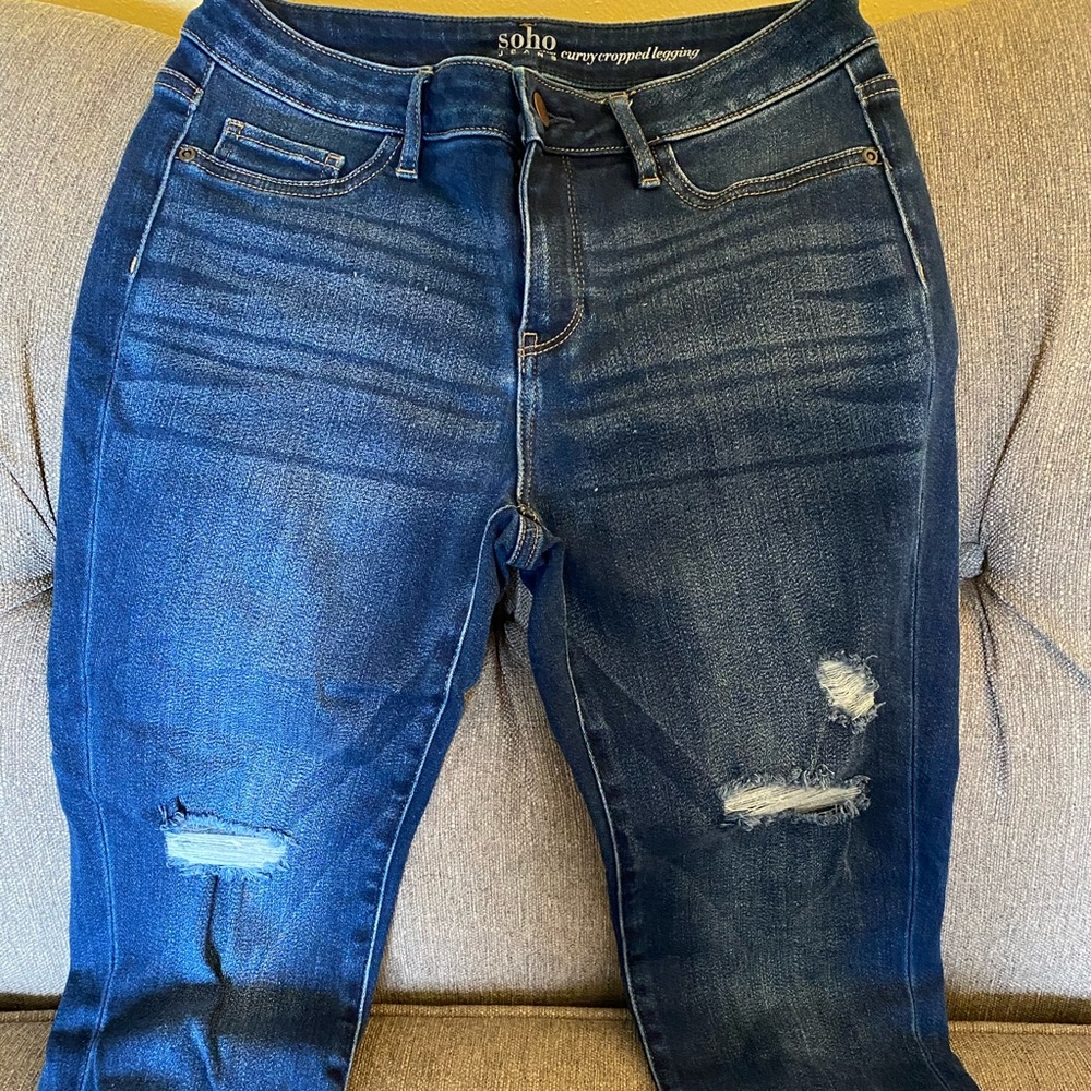 SOHO NY&C curvy cropped denim legging, size 6